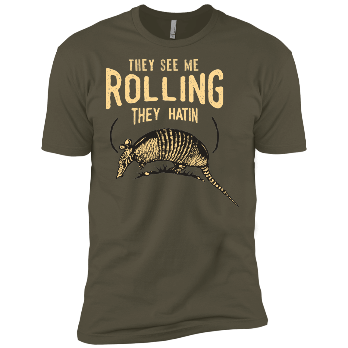 T-Shirts Military Green / X-Small They See Me Rollin Men's Premium T-Shirt