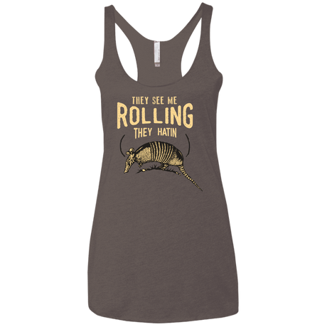 T-Shirts Macchiato / X-Small They See Me Rollin Women's Triblend Racerback Tank