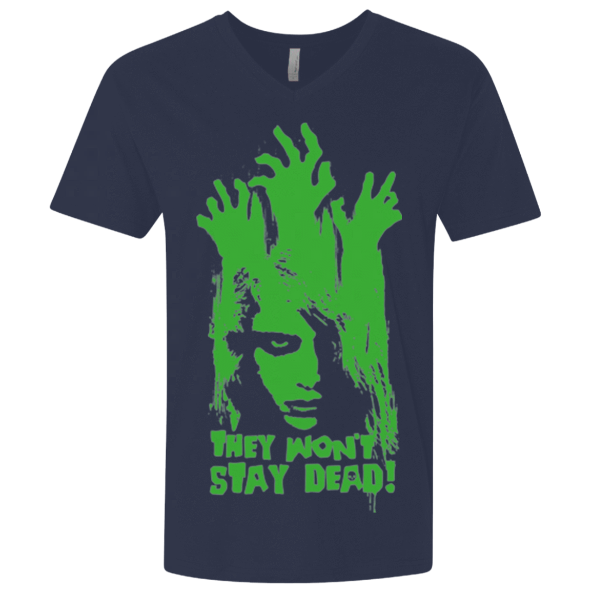T-Shirts Midnight Navy / X-Small They Wont Stay Dead Men's Premium V-Neck