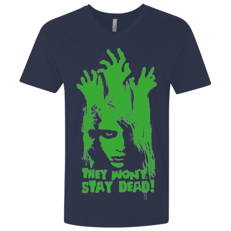 T-Shirts Midnight Navy / X-Small They Wont Stay Dead Men's Premium V-Neck