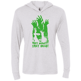 T-Shirts Heather White / X-Small They Wont Stay Dead Triblend Long Sleeve Hoodie Tee