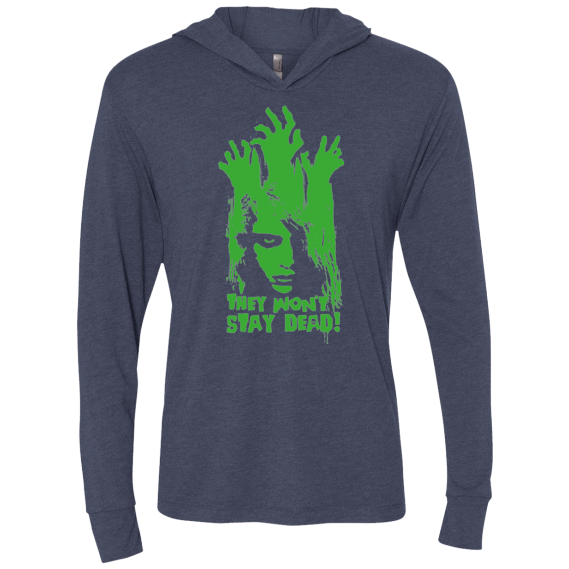 T-Shirts Vintage Navy / X-Small They Wont Stay Dead Triblend Long Sleeve Hoodie Tee