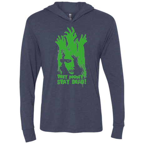 T-Shirts Vintage Navy / X-Small They Wont Stay Dead Triblend Long Sleeve Hoodie Tee