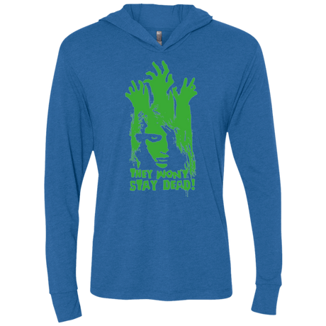 T-Shirts Vintage Royal / X-Small They Wont Stay Dead Triblend Long Sleeve Hoodie Tee