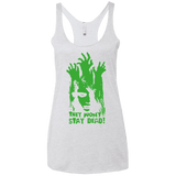 T-Shirts Heather White / X-Small They Wont Stay Dead Women's Triblend Racerback Tank