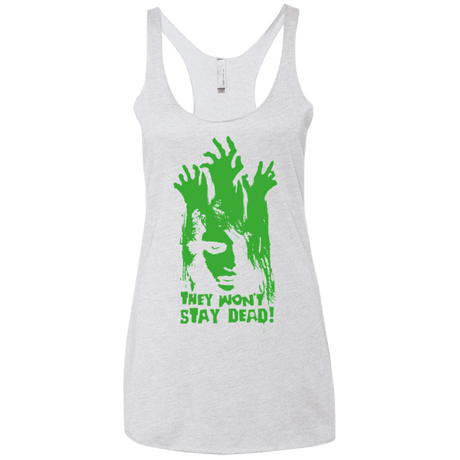 T-Shirts Heather White / X-Small They Wont Stay Dead Women's Triblend Racerback Tank