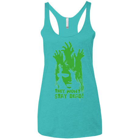 T-Shirts Tahiti Blue / X-Small They Wont Stay Dead Women's Triblend Racerback Tank