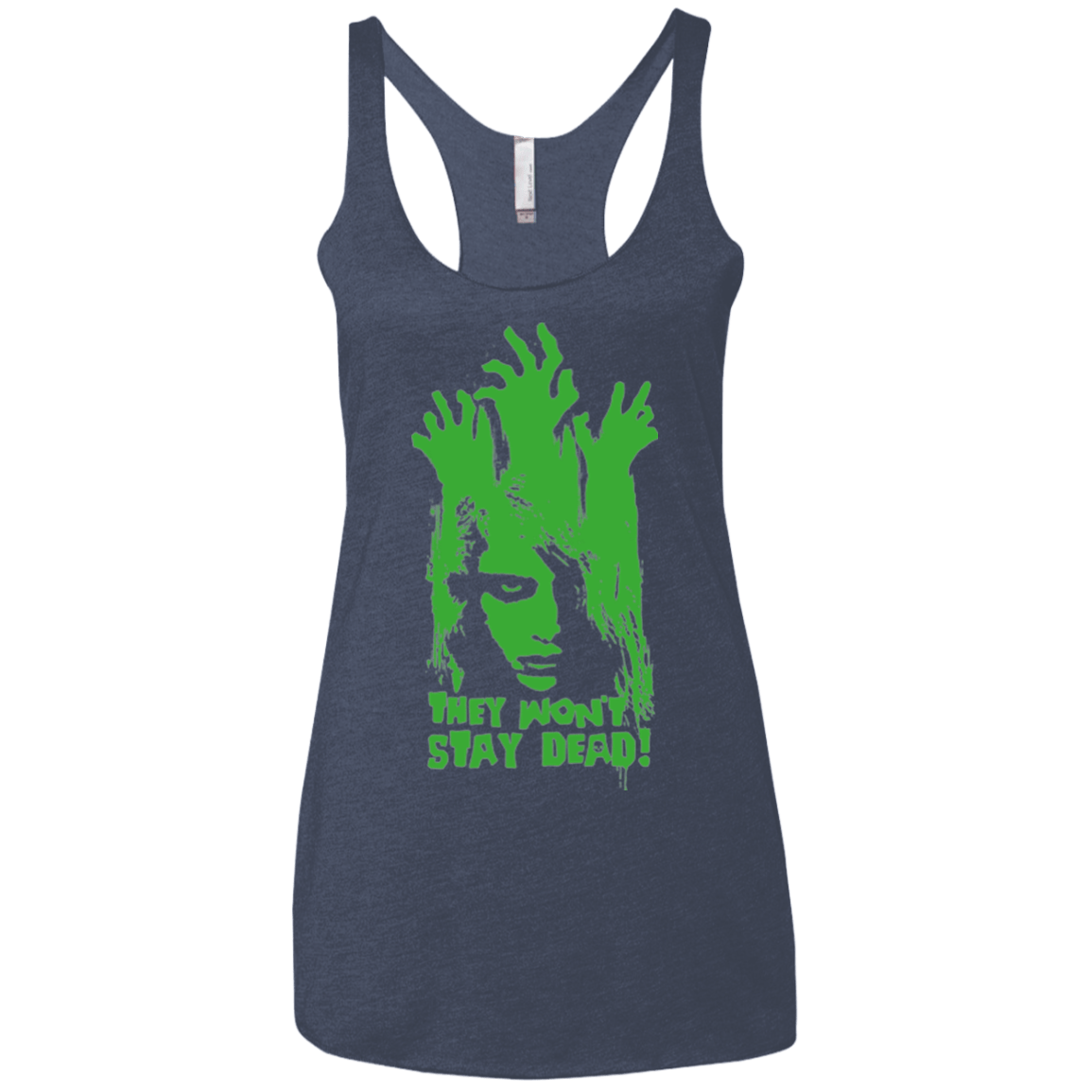 T-Shirts Vintage Navy / X-Small They Wont Stay Dead Women's Triblend Racerback Tank