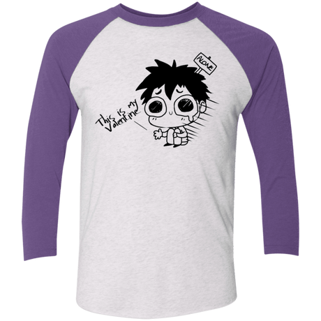 T-Shirts Heather White/Purple Rush / X-Small This is my Valentine Men's Triblend 3/4 Sleeve