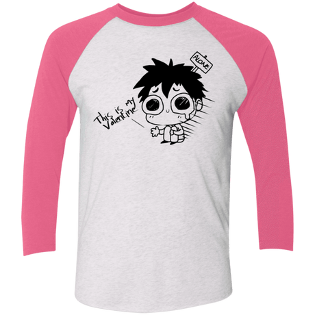 T-Shirts Heather White/Vintage Pink / X-Small This is my Valentine Men's Triblend 3/4 Sleeve