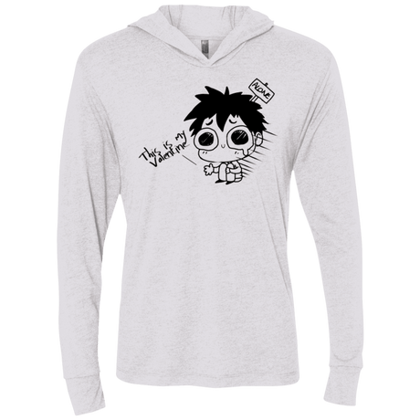 T-Shirts Heather White / X-Small This is my Valentine Triblend Long Sleeve Hoodie Tee