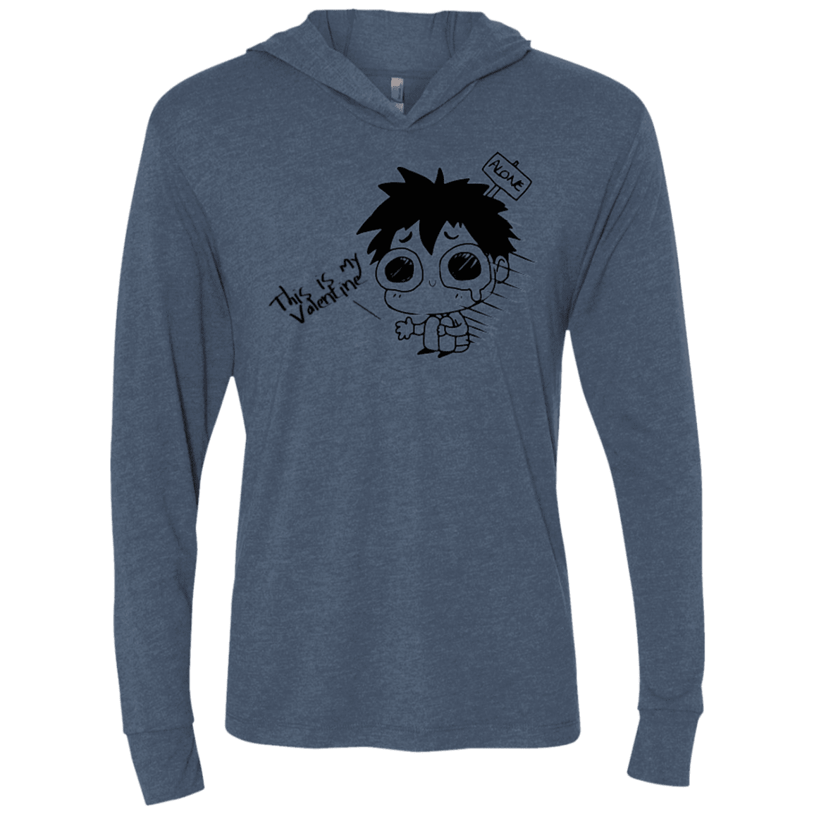 T-Shirts Indigo / X-Small This is my Valentine Triblend Long Sleeve Hoodie Tee