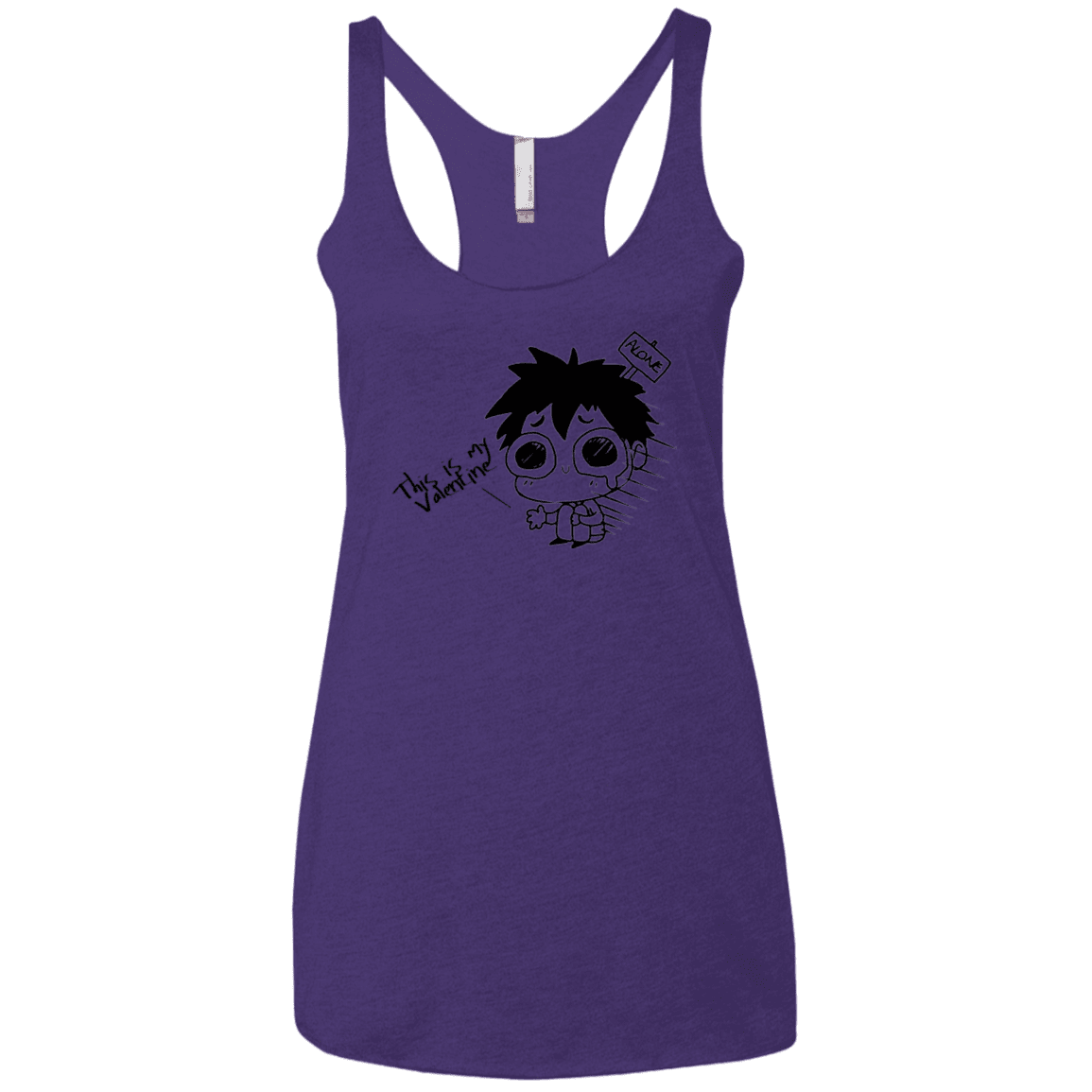 T-Shirts Purple / X-Small This is my Valentine Women's Triblend Racerback Tank