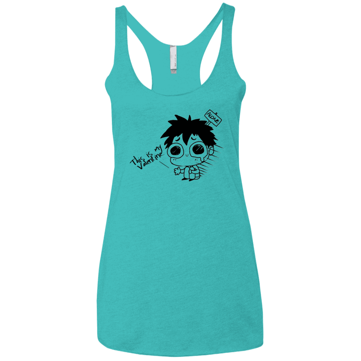 T-Shirts Tahiti Blue / X-Small This is my Valentine Women's Triblend Racerback Tank