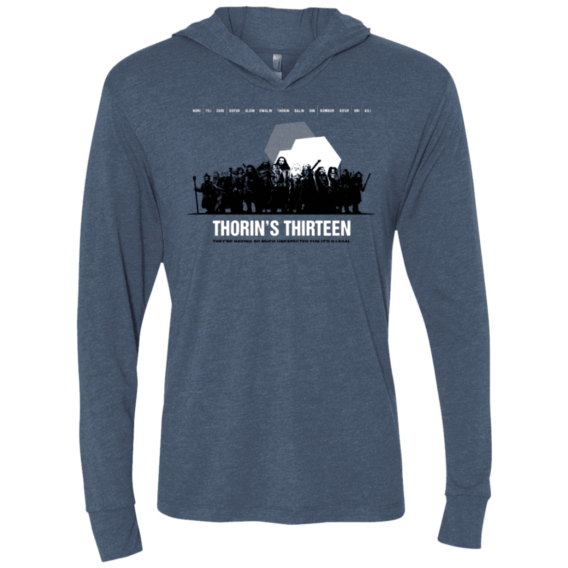 T-Shirts Indigo / X-Small Thorin's Thirteen Triblend Long Sleeve Hoodie Tee