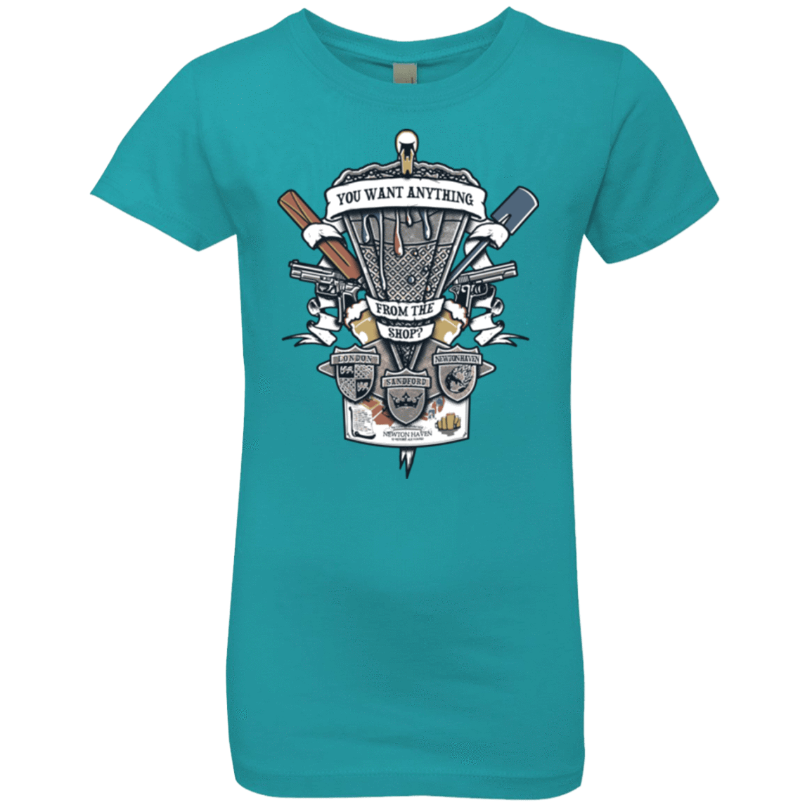 T-Shirts Tahiti Blue / YXS Three Cornetto's Crest Girls Premium T-Shirt