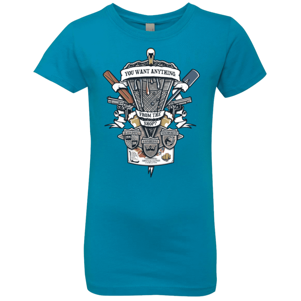 T-Shirts Turquoise / YXS Three Cornetto's Crest Girls Premium T-Shirt