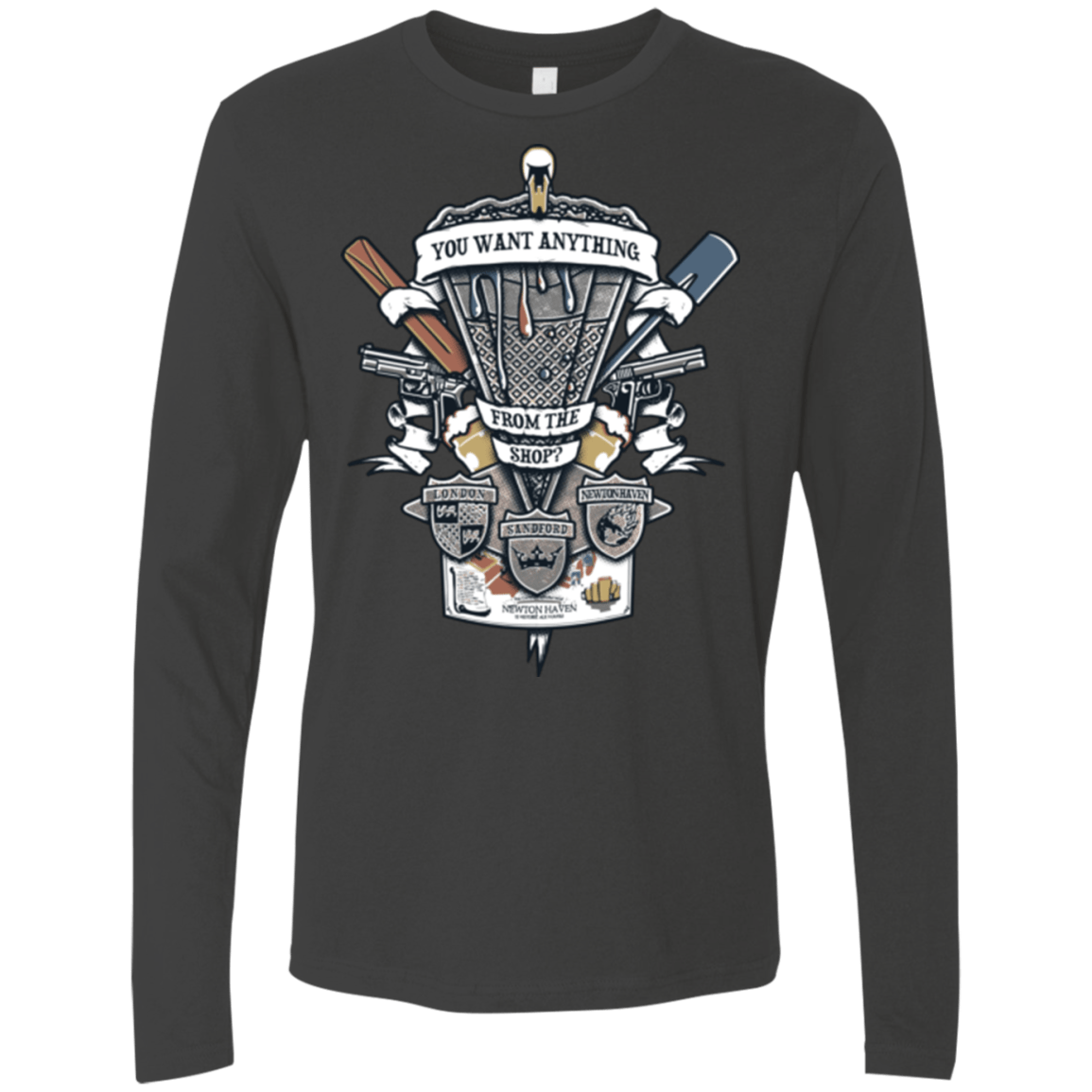 T-Shirts Heavy Metal / Small Three Cornetto's Crest Men's Premium Long Sleeve