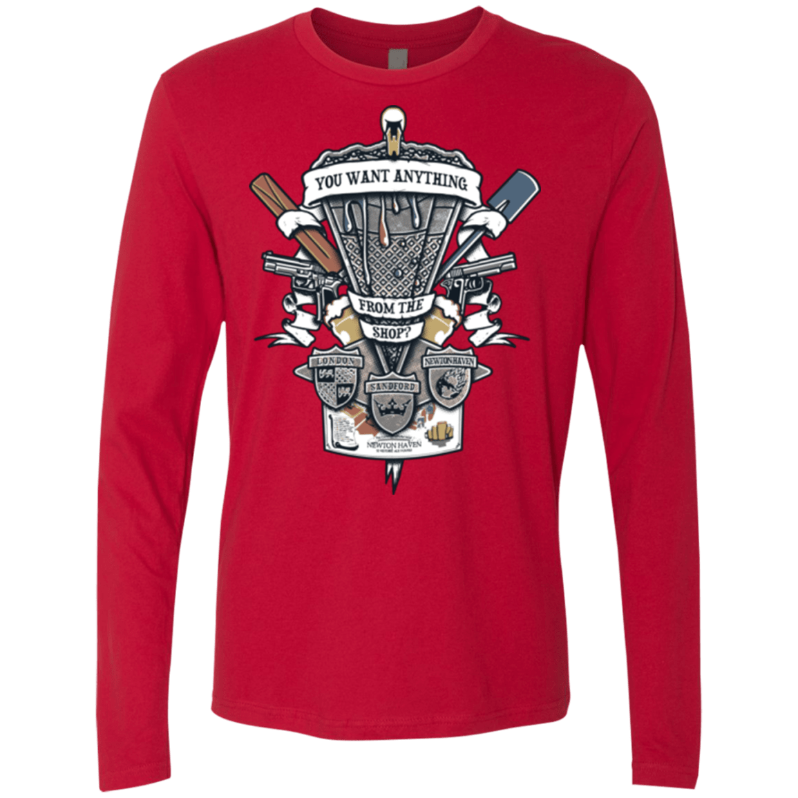 T-Shirts Red / Small Three Cornetto's Crest Men's Premium Long Sleeve
