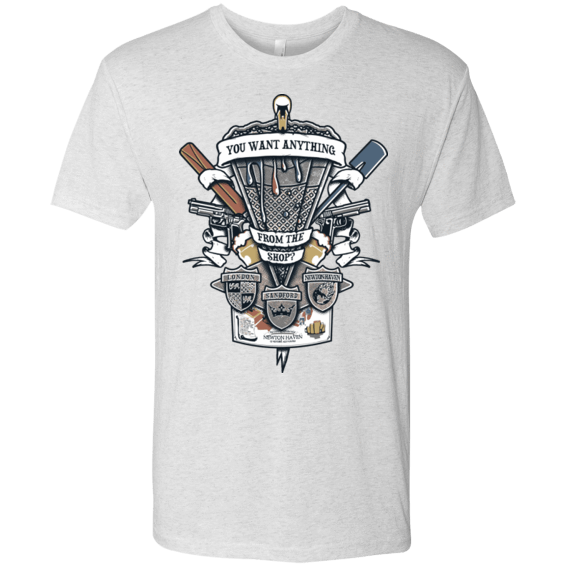 T-Shirts Heather White / Small Three Cornetto's Crest Men's Triblend T-Shirt