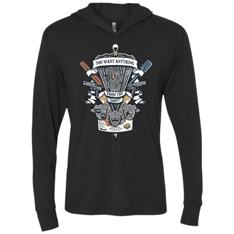 T-Shirts Vintage Black / X-Small Three Cornetto's Crest Triblend Long Sleeve Hoodie Tee