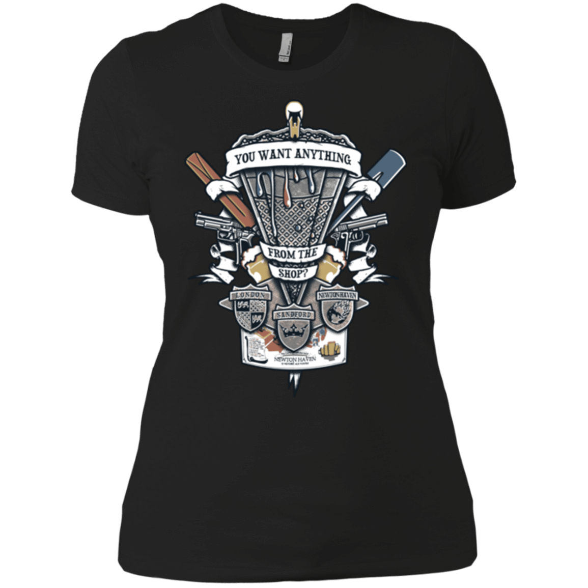 T-Shirts Black / X-Small Three Cornetto's Crest Women's Premium T-Shirt