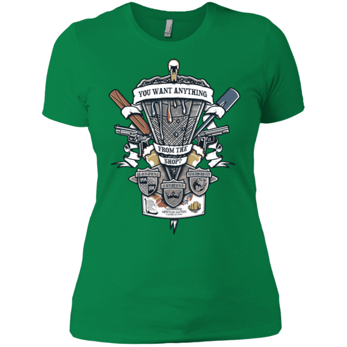T-Shirts Kelly Green / X-Small Three Cornetto's Crest Women's Premium T-Shirt