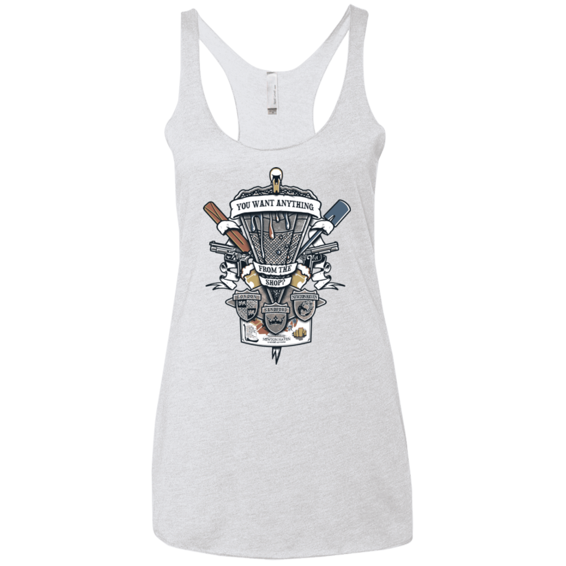 T-Shirts Heather White / X-Small Three Cornetto's Crest Women's Triblend Racerback Tank