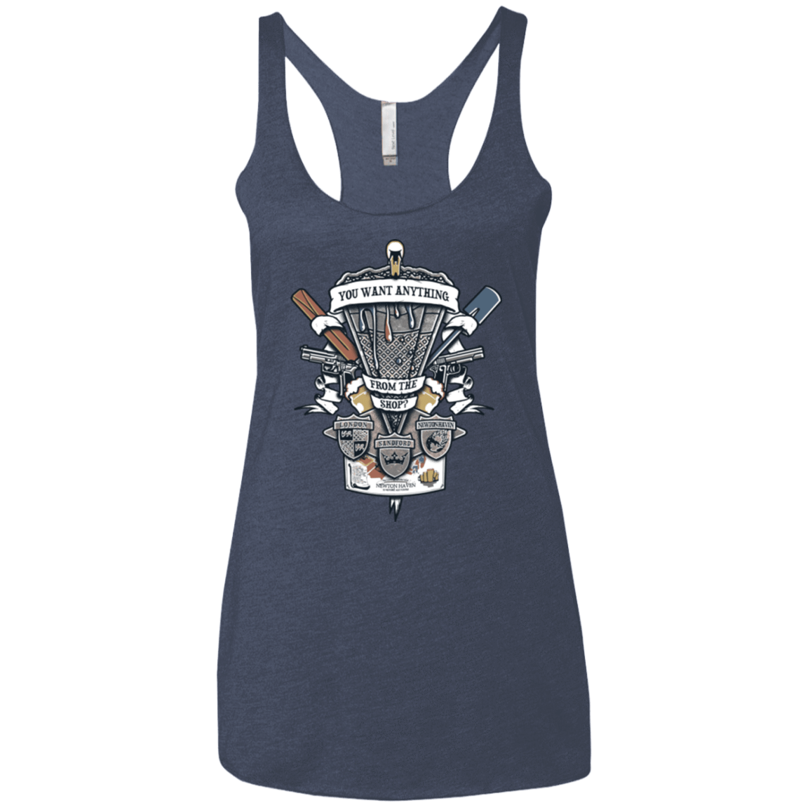 T-Shirts Vintage Navy / X-Small Three Cornetto's Crest Women's Triblend Racerback Tank