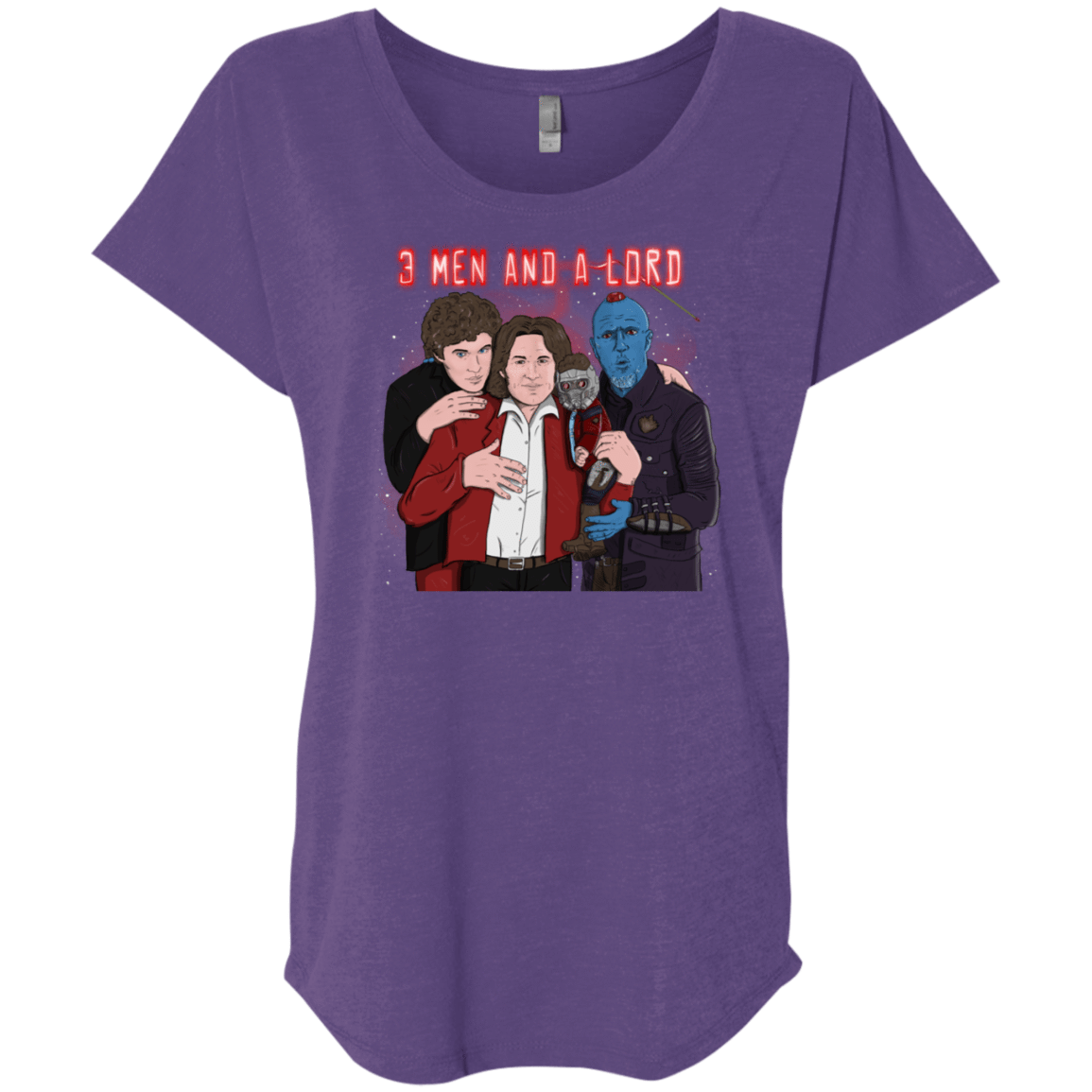 T-Shirts Purple Rush / X-Small Three Men and a Lord Triblend Dolman Sleeve