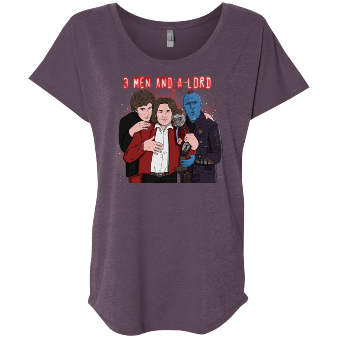 T-Shirts Vintage Purple / X-Small Three Men and a Lord Triblend Dolman Sleeve
