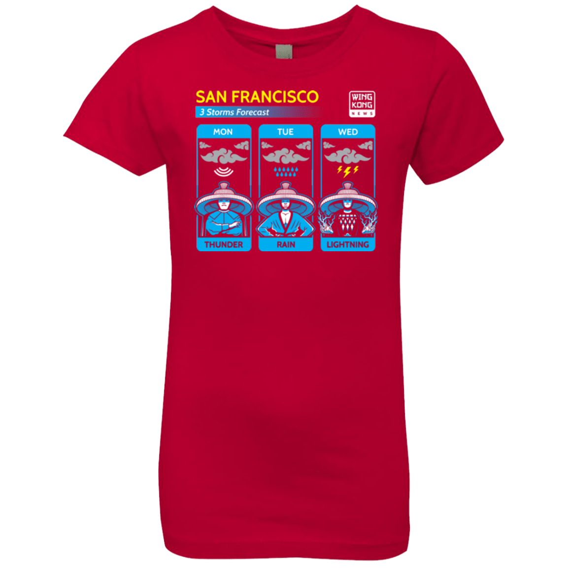 T-Shirts Red / YXS Three Storms Girls Premium T-Shirt