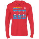 T-Shirts Vintage Red / X-Small Three Storms Triblend Long Sleeve Hoodie Tee