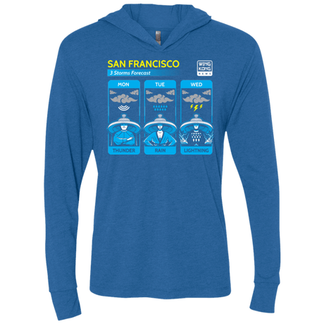 T-Shirts Vintage Royal / X-Small Three Storms Triblend Long Sleeve Hoodie Tee