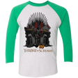 T-Shirts Heather White/Envy / X-Small Throne Of Screams Men's Triblend 3/4 Sleeve