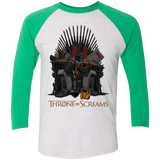 T-Shirts Heather White/Envy / X-Small Throne Of Screams Men's Triblend 3/4 Sleeve