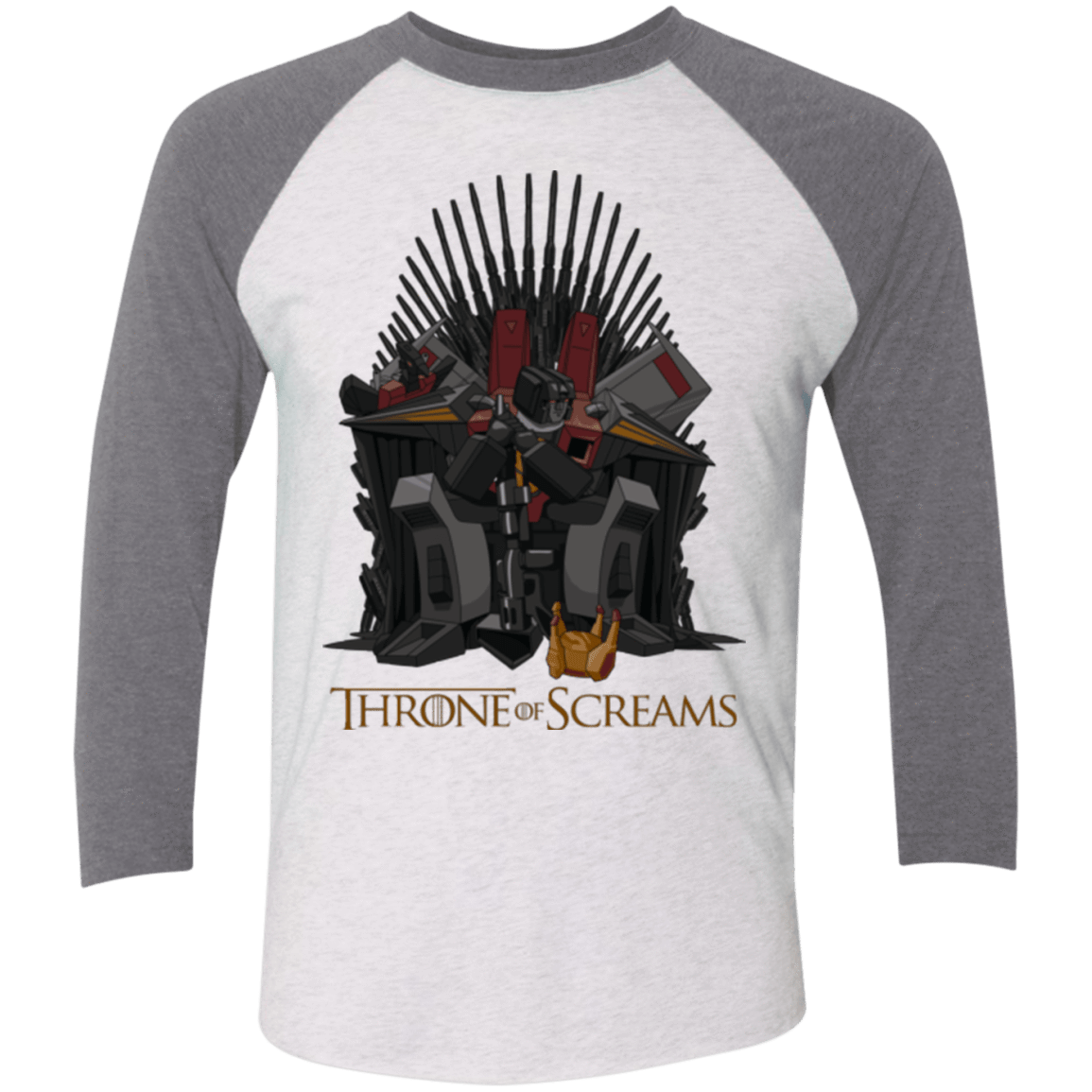 T-Shirts Heather White/Premium Heather / X-Small Throne Of Screams Men's Triblend 3/4 Sleeve