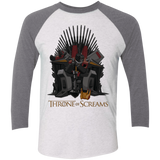 T-Shirts Heather White/Premium Heather / X-Small Throne Of Screams Men's Triblend 3/4 Sleeve