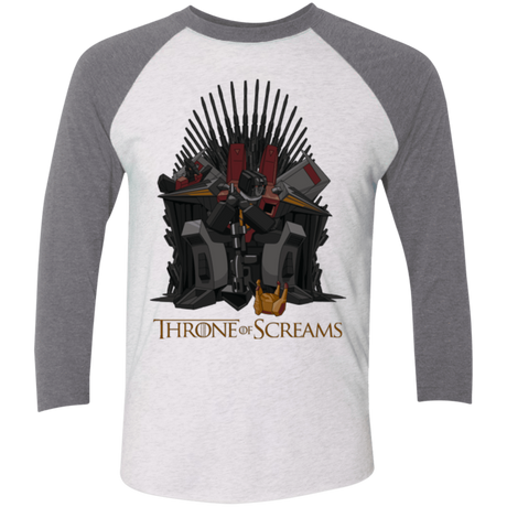 T-Shirts Heather White/Premium Heather / X-Small Throne Of Screams Men's Triblend 3/4 Sleeve