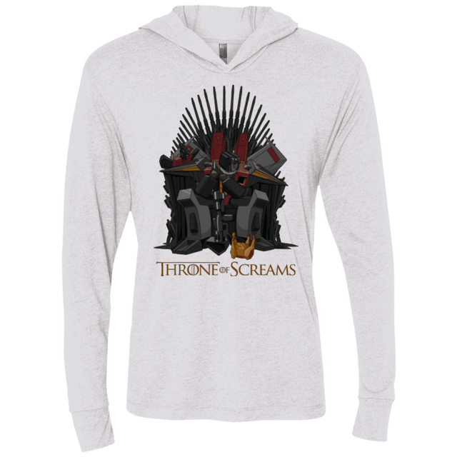 T-Shirts Heather White / X-Small Throne Of Screams Triblend Long Sleeve Hoodie Tee