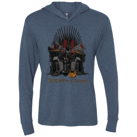 T-Shirts Indigo / X-Small Throne Of Screams Triblend Long Sleeve Hoodie Tee