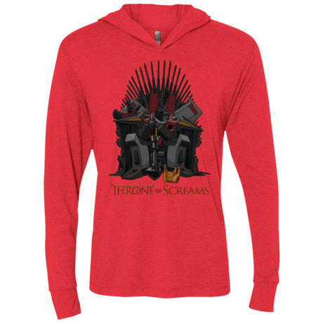 T-Shirts Vintage Red / X-Small Throne Of Screams Triblend Long Sleeve Hoodie Tee