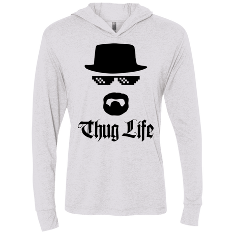 T-Shirts Heather White / X-Small Thug Life Triblend Long Sleeve Hoodie Tee
