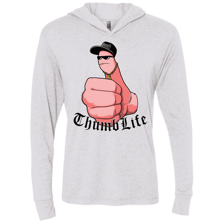 T-Shirts Heather White / X-Small Thumb Life Triblend Long Sleeve Hoodie Tee