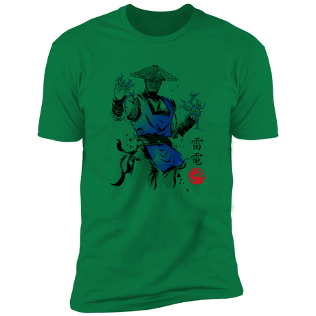 T-Shirts Kelly Green / S Thunder God sumi-e Men's Premium T-Shirt