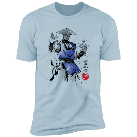 T-Shirts Light Blue / S Thunder God sumi-e Men's Premium T-Shirt