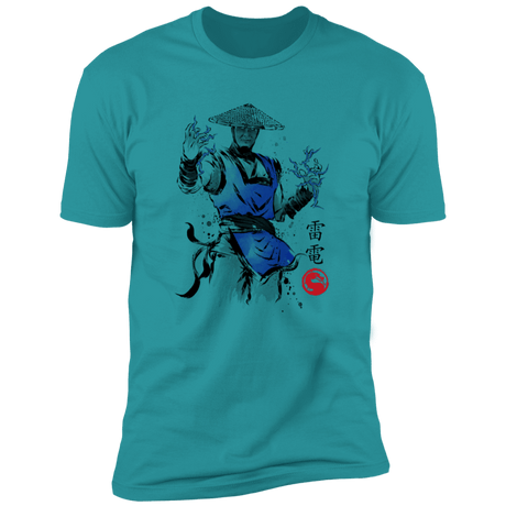 T-Shirts Tahiti Blue / S Thunder God sumi-e Men's Premium T-Shirt