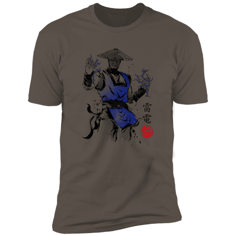 T-Shirts Warm Grey / S Thunder God sumi-e Men's Premium T-Shirt