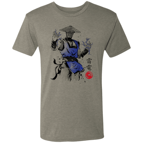 T-Shirts Venetian Grey / S Thunder God sumi-e Men's Triblend T-Shirt