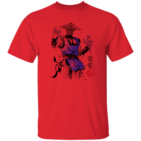 T-Shirts Red / S Thunder God sumi-e T-Shirt